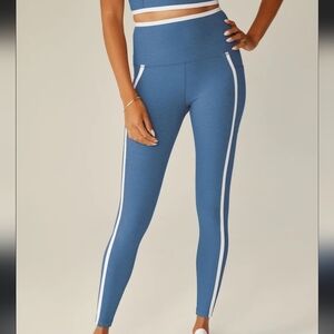 Beyond Yoga Blue And White Stripe Women's Leggings Size XS New